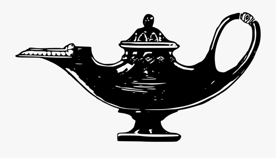 Lamp, Arabian, Genie, Jinn, Djinn, Arabian Knights - Aladdin Genie Lamp Drawing Illustration, Transparent Clipart