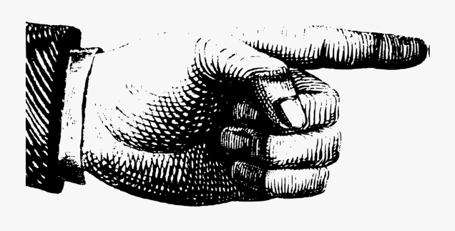 Hand Pointing Retro - Vintage Pointing Hand Png, Transparent Clipart