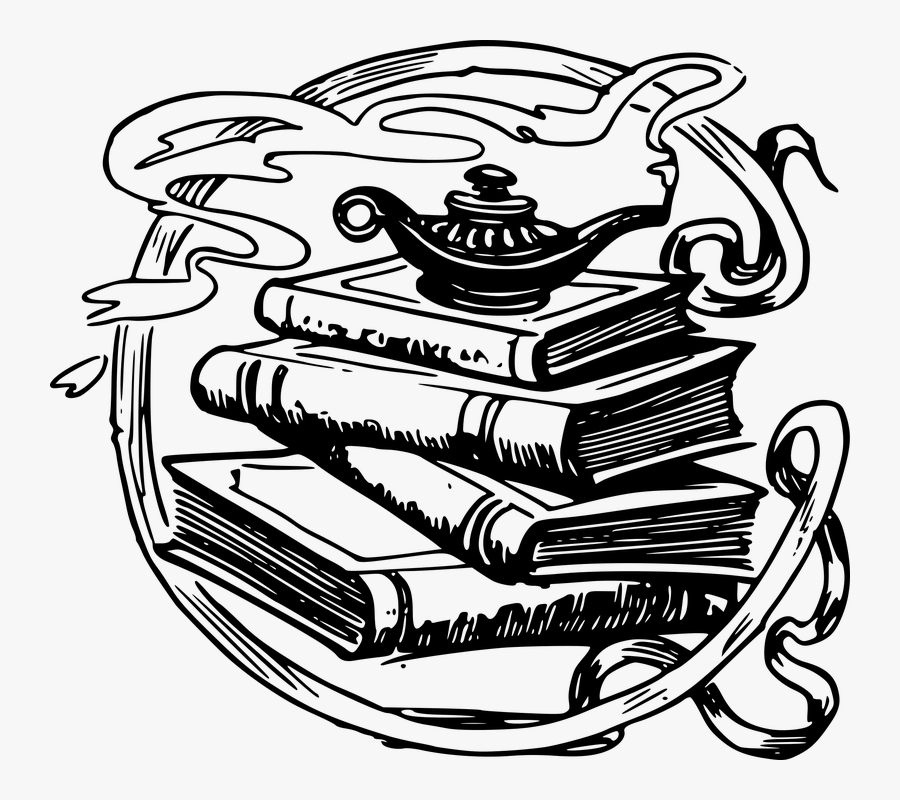 Book, Books, Circle Icons, Genie, Jinn, Lamp, Lantern - Genie Lamp On Books, Transparent Clipart