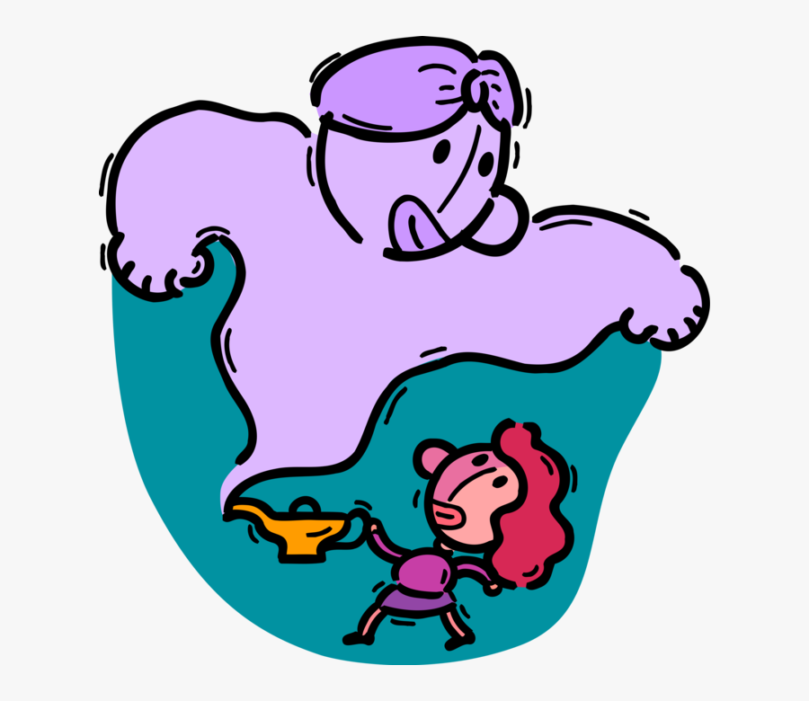 Vector Illustration Of Aladdin"s Magic Lamp Conjures, Transparent Clipart