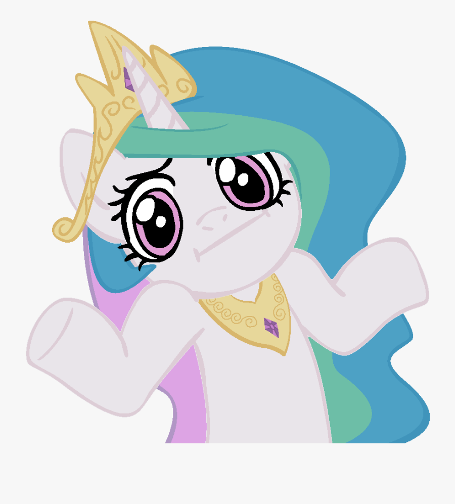 Confused Clipart Shrug - My Little Pony Png Meme, Transparent Clipart