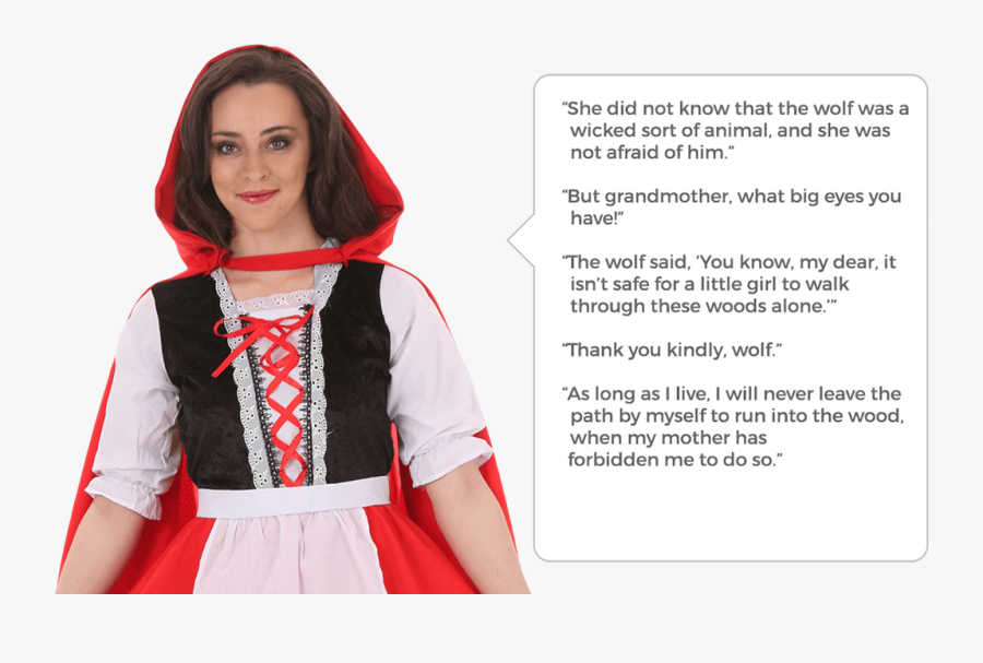 Clip Art Costumes Halloweencostumes Com Quotes - Lines Of Red Riding Hood, Transparent Clipart
