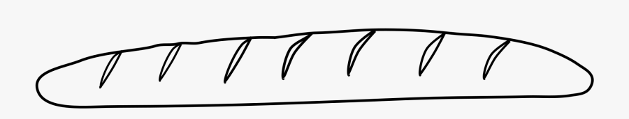 Clipart - Black And White Baguette, Transparent Clipart