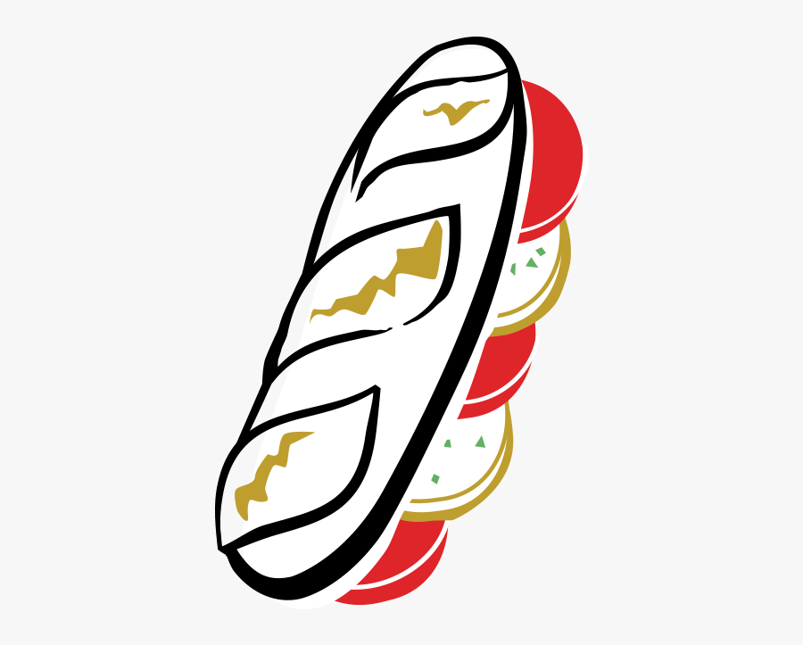 Tomato And Mozzarella Baguette - Illustration, Transparent Clipart