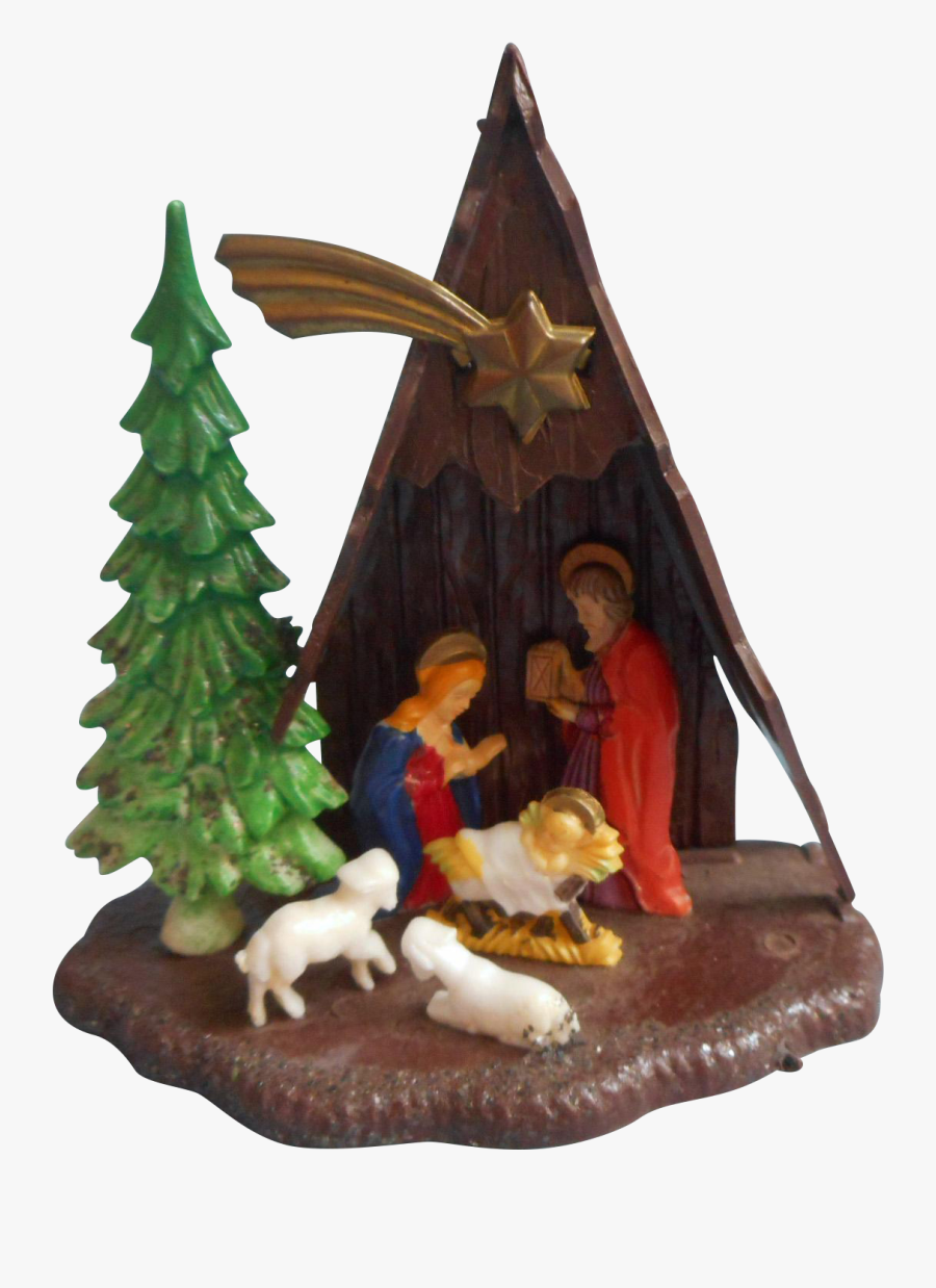 Vintage A Frame Nativity Christmas Ornament Plastic - Christmas Tree, Transparent Clipart