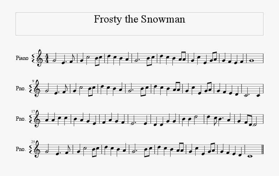 Transparent Frosty The Snowman Clipart Black And White - Havana Trumpet Sheet Music, Transparent Clipart