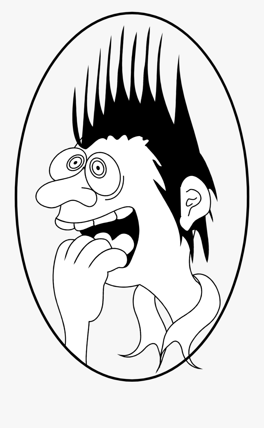 Clip Art Scared Cartoon Images - Cartoon Scared Expression 3 4, Transparent Clipart