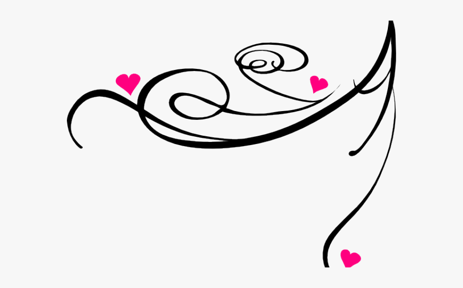 Flourish Clipart Squiggle - Black Swirls Transparent Background, Transparent Clipart