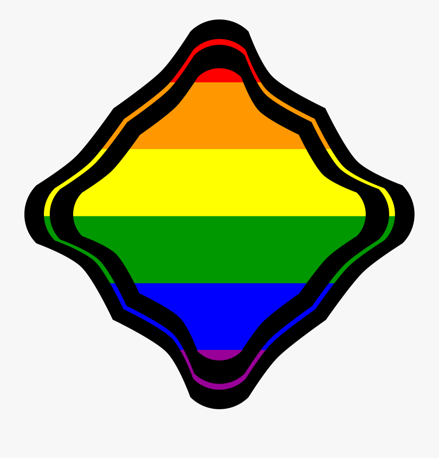 Rainbow Flag Diagonal Square Squiggled Frame Clip Arts - Clip Art, Transparent Clipart