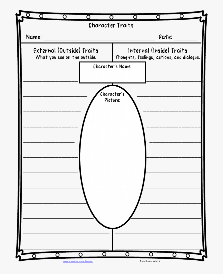 Free Character Traits Worksheet - Character Profile Template Year 5, Transparent Clipart