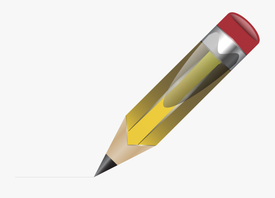 Pencil, Writing Implement, Mine, Shaft Of Wood, Yellow - Short Pencil Drawing, Transparent Clipart