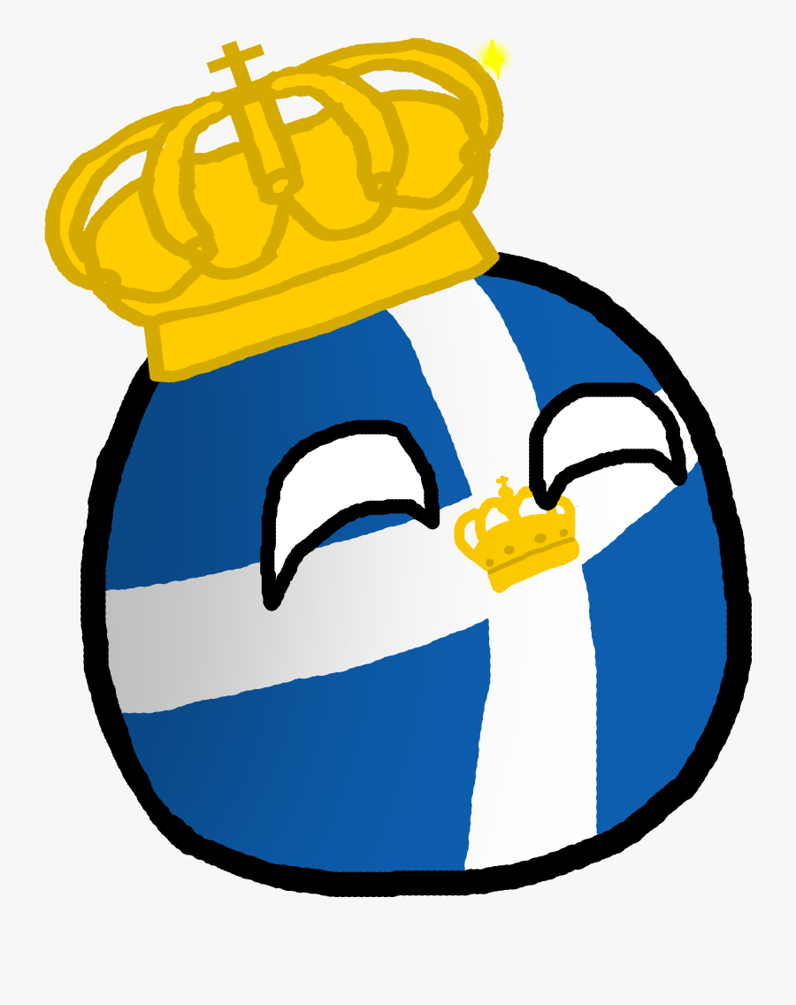 Kingdom Of Greeceball Polandball - Kingdom Of Greece Flag Countryball, Transparent Clipart