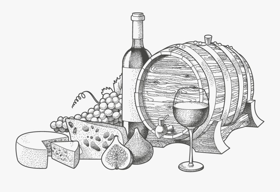 Paint Clipart Glass Painting - Wine And Cheese Black And White, Transparent Clipart