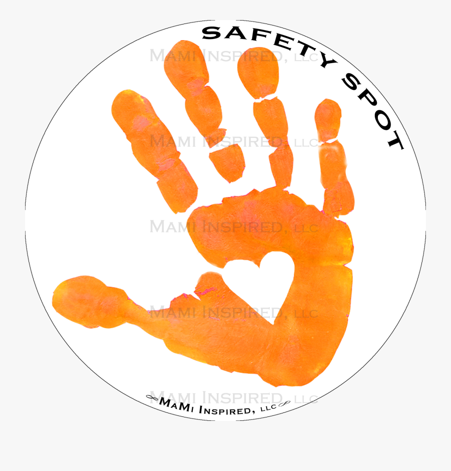 Handprint Transparent Orange - Hand Spot For Car, Transparent Clipart