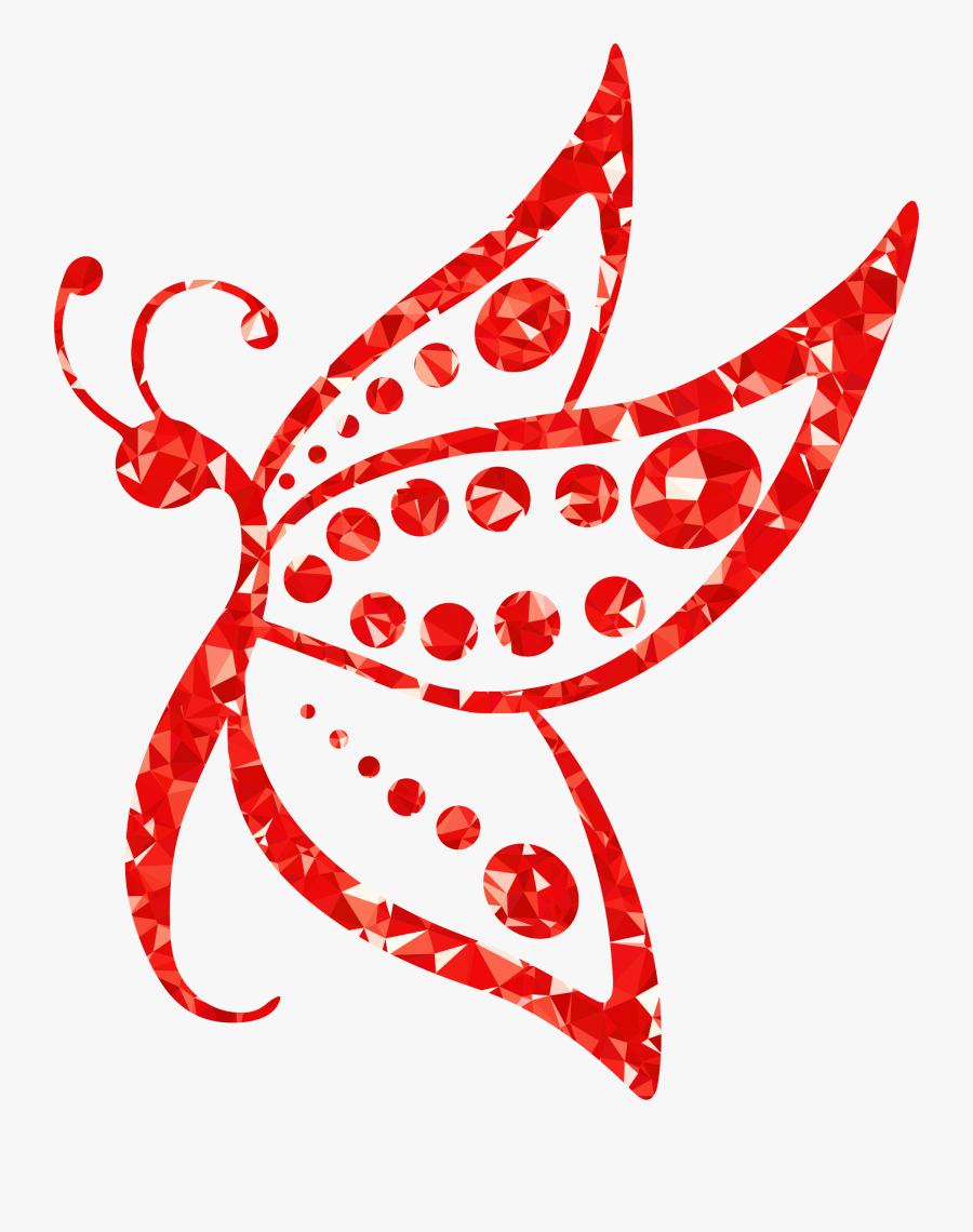 Ruby Spotted Butterfly Icons Png - Clip Art Red Butterfly Png, Transparent Clipart