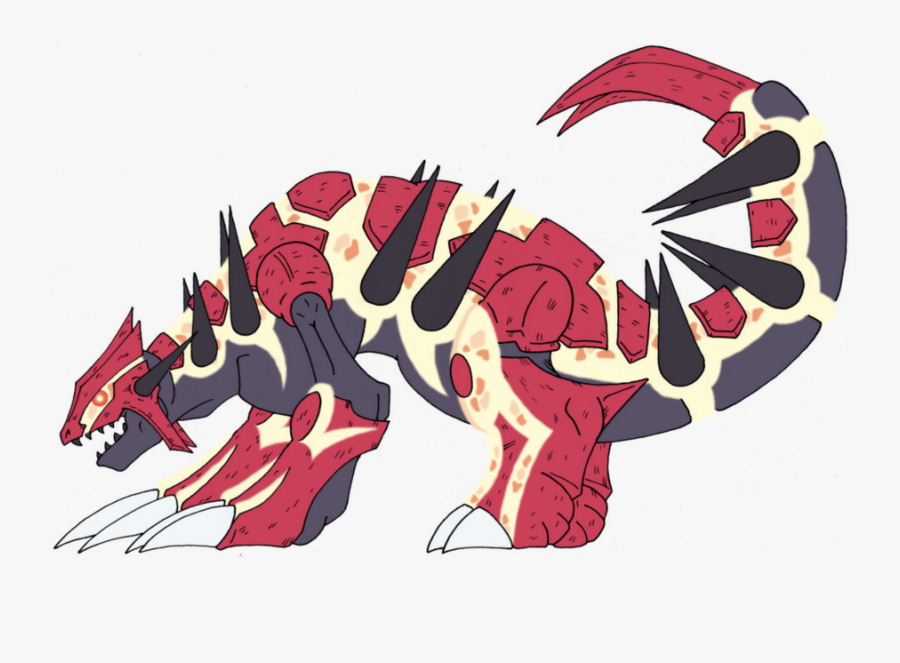 Design,carmine,fictional Art - Pokemon Primal Groudon Drawing, Transparent Clipart