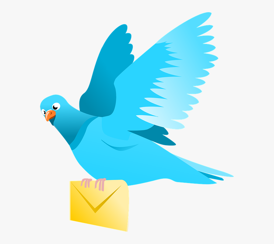A Flying Pigeon Delivering A Message Clip Art - Message Clipart, Transparent Clipart