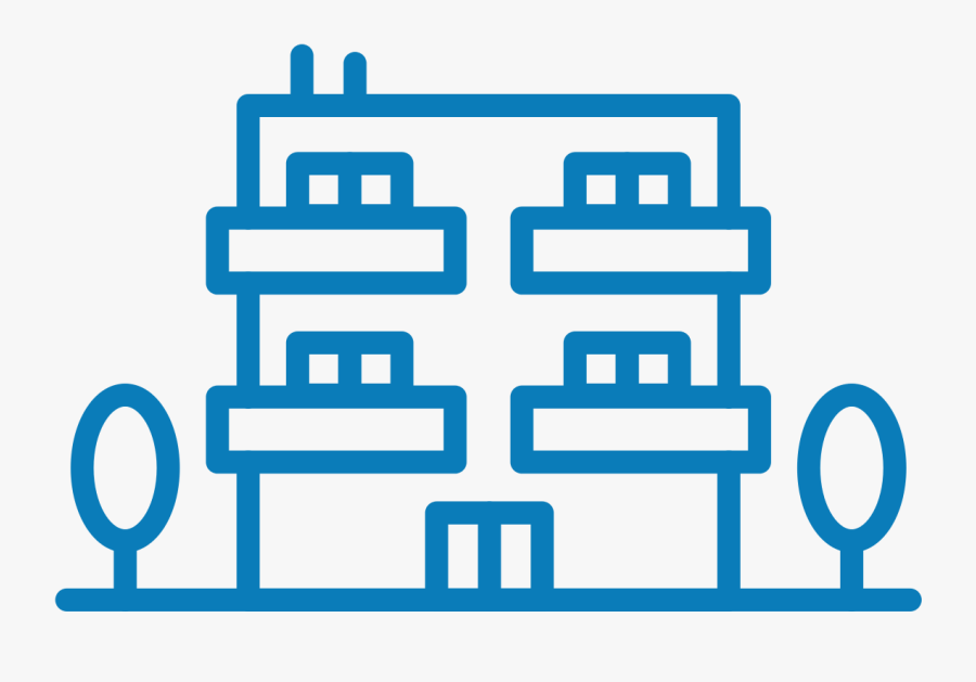 Line Diagram Of Buildings Two Storeys Or Higher, Transparent Clipart