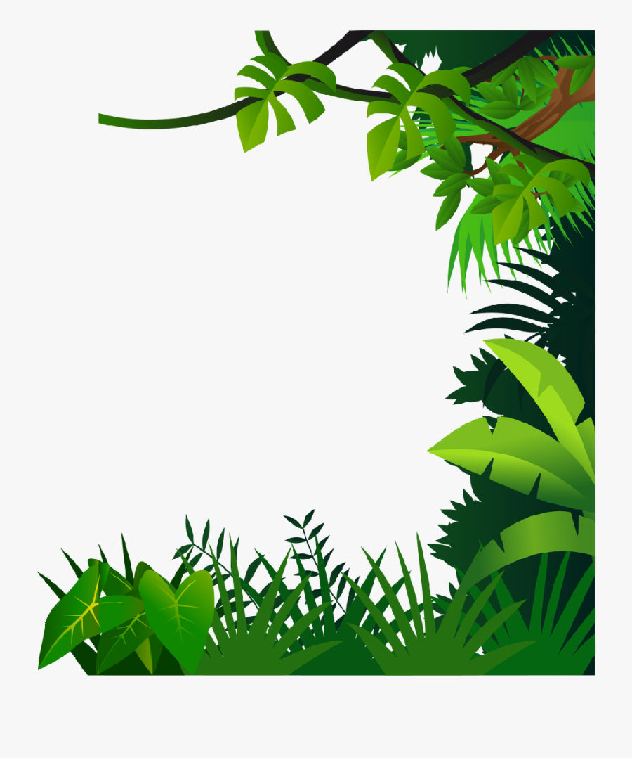 Baby Girl Shower Border Clipart For Kids - Jungle Border Clipart, Transparent Clipart