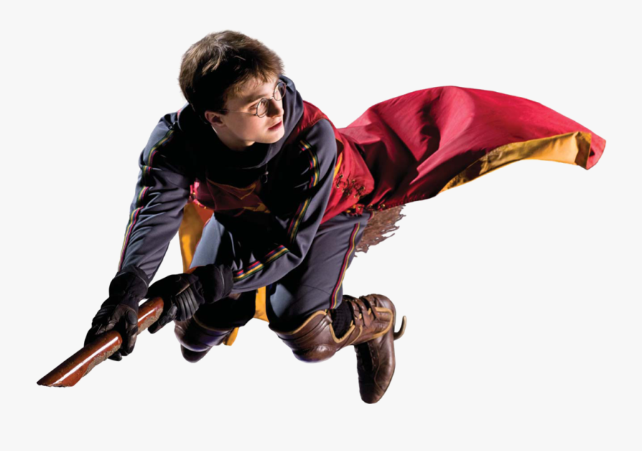 Harry Potter On Broom Png - Harry Potter Riding Broom, Transparent Clipart