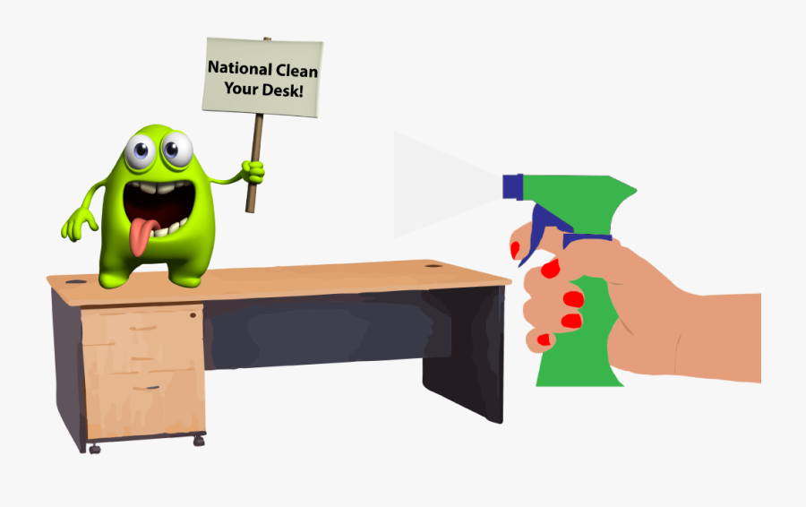 Spend The Second Monday In January Cleaning Your Desk - Office Desk Cleaning, Transparent Clipart