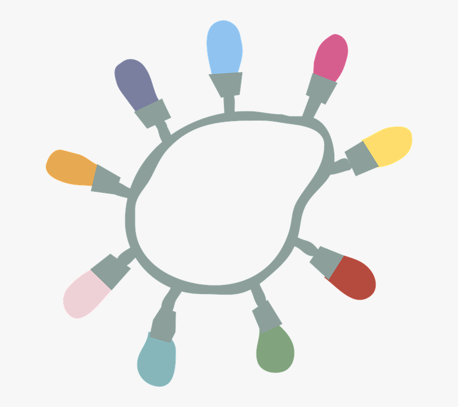 Christmas, Decoration, Holiday, Lights, Loop, Xmas - Christmas Lights In A Circle Clipart, Transparent Clipart