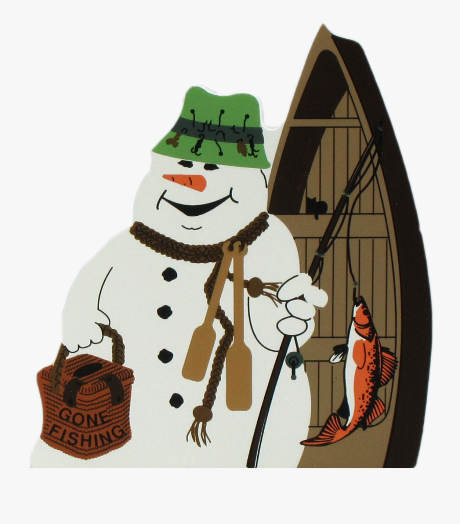 Gone Fishing Snowman - Fishing Snowman, Transparent Clipart
