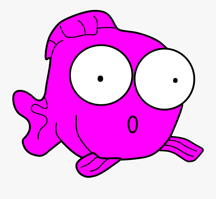 Pink Fish Cartoon - Pink Cartoon Fish, Transparent Clipart