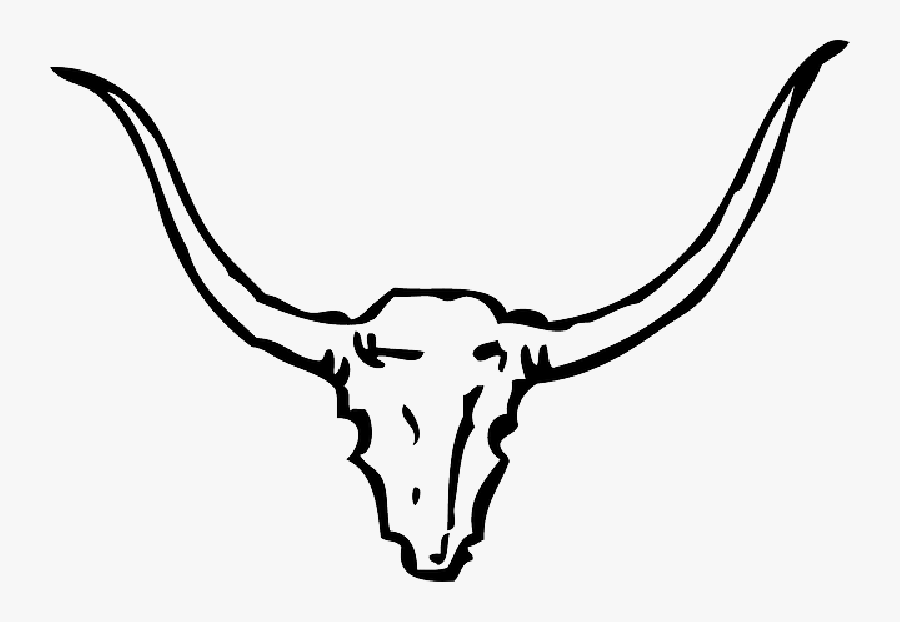 Boer Goat Outline - Black And White Horn, Transparent Clipart