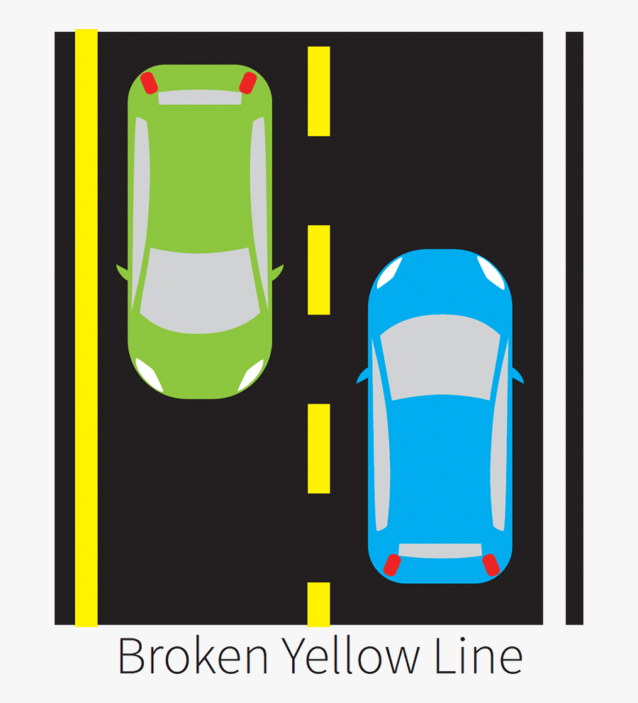 Single Broken Yellow Line - Dashed Yellow Lines On Road, Transparent Clipart