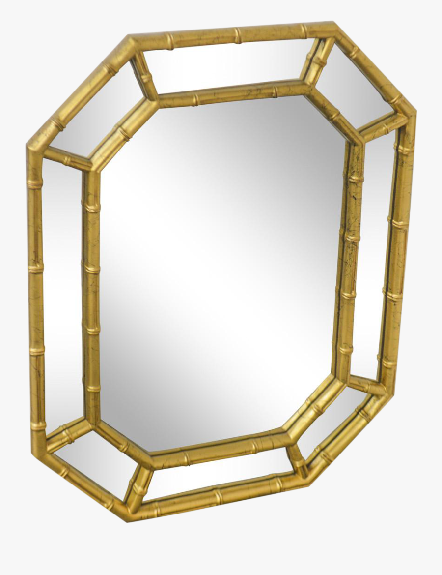 Faux Bamboo Vintage Gold Frame Wall Mirror Chairish - Architecture, Transparent Clipart