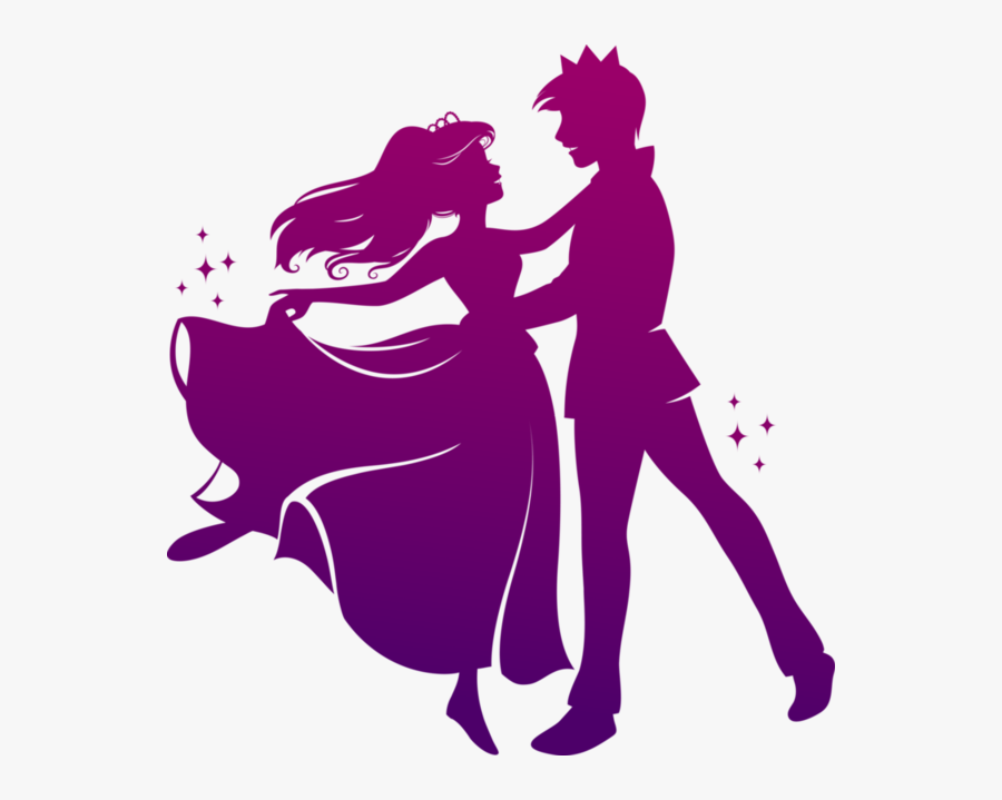 Dance Couples Silhouettes - Silhouette Princess And Prince Dancing, Transparent Clipart