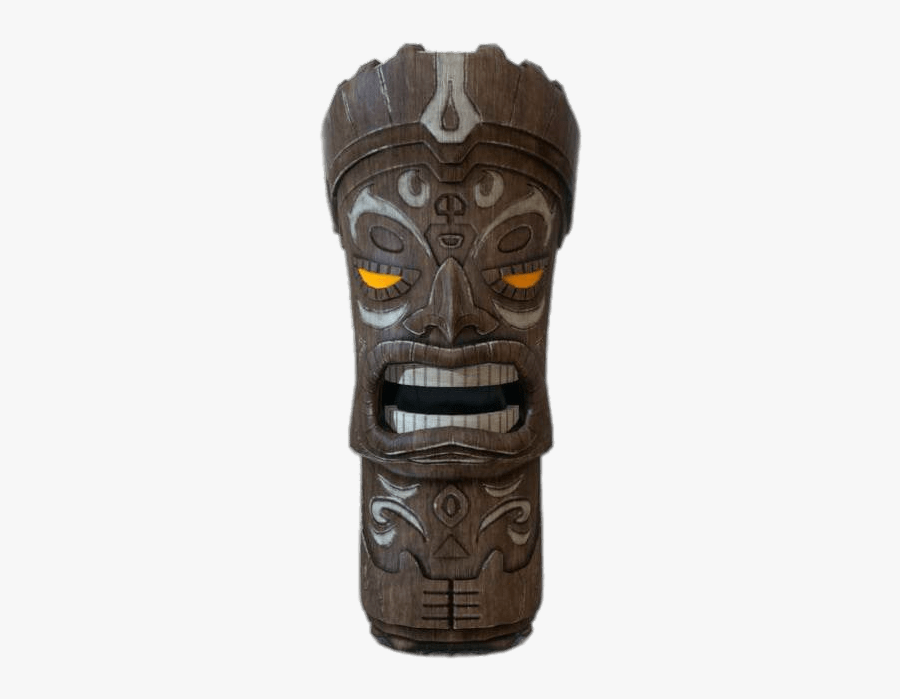 Tiki Head With Yellow Eyes - Carving, Transparent Clipart