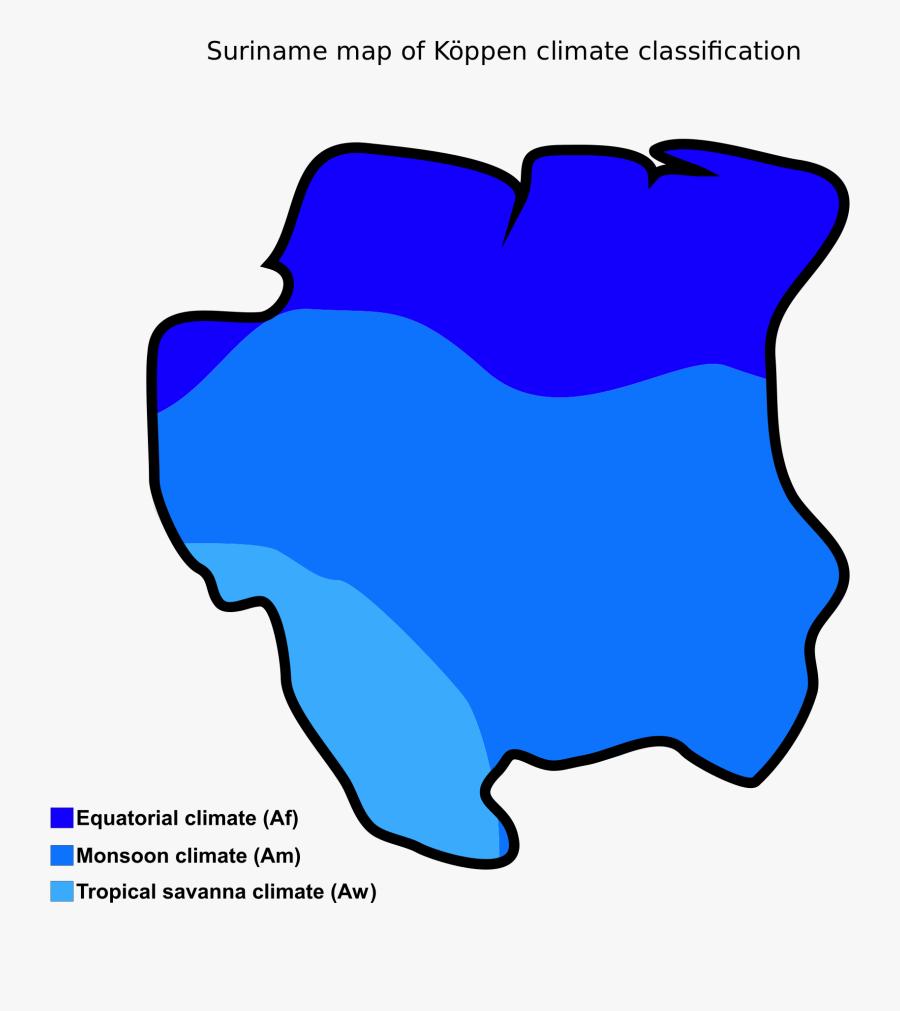 Climate Map Of Suriname Clipart , Png Download - Suriname Climate Map, Transparent Clipart