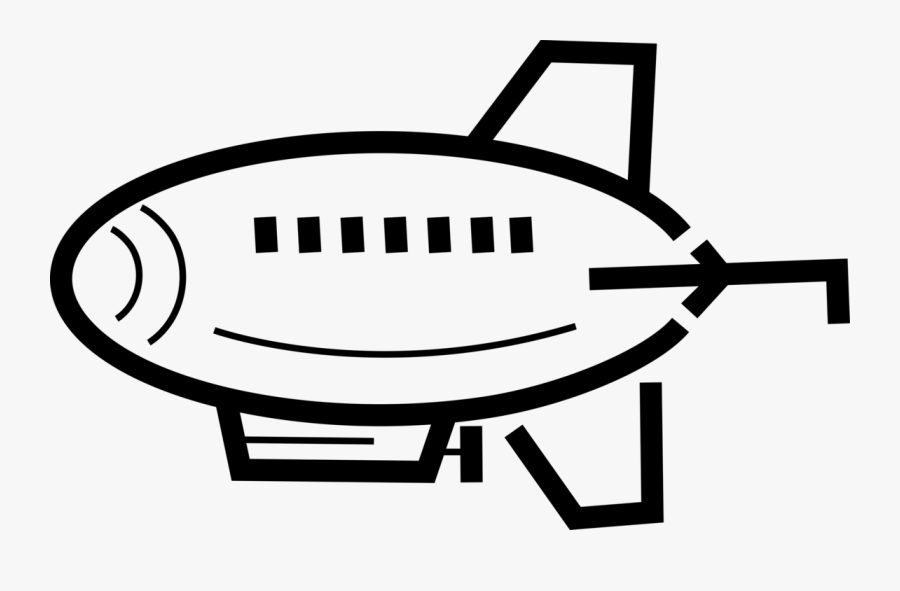 Vector Illustration Of Dirigible Or Blimp Airship Lighter, Transparent Clipart