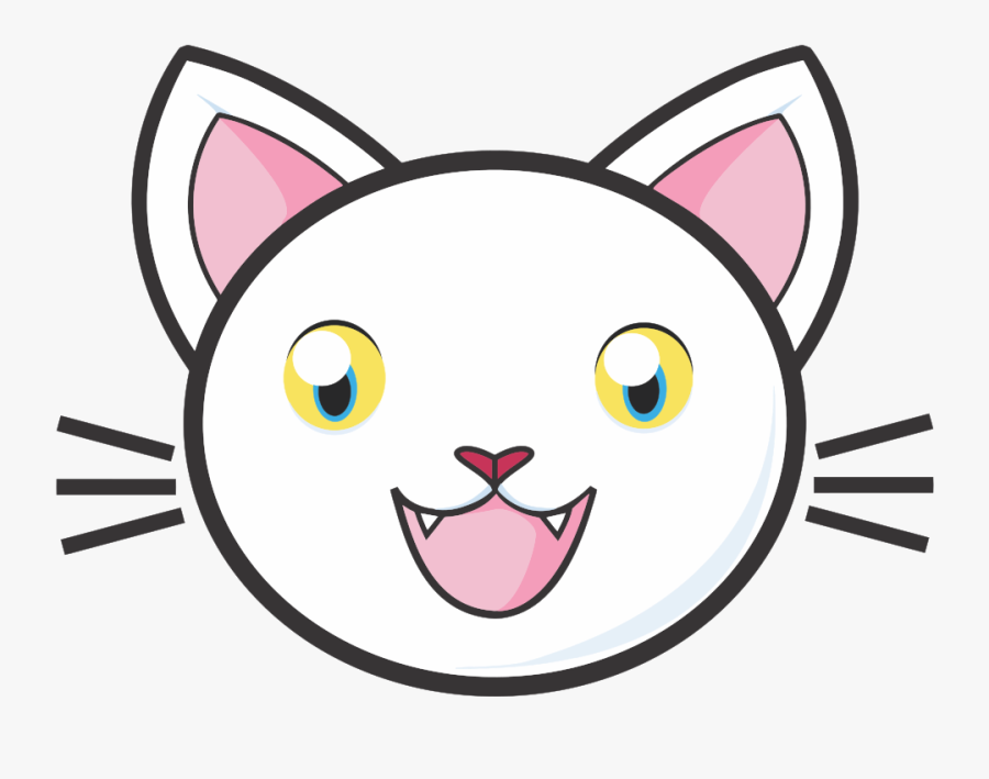 Eyes Clipart Cute - White Cat Face Clipart, Transparent Clipart