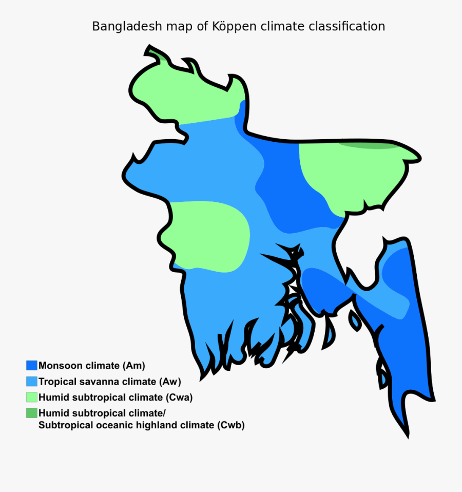 Bangladesh Map Of Köppen Climate Classification - Koppen Climate Classification Bangladesh, Transparent Clipart