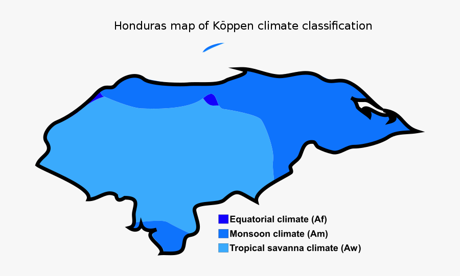 Honduras Map Of Köppen Climate Classification, Transparent Clipart