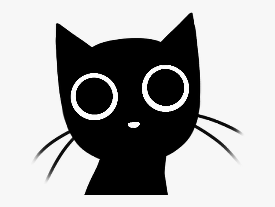 #cat #black #cutie #dark #eyes #kitty #gato #negro - Black Cat Gif Png, Transparent Clipart