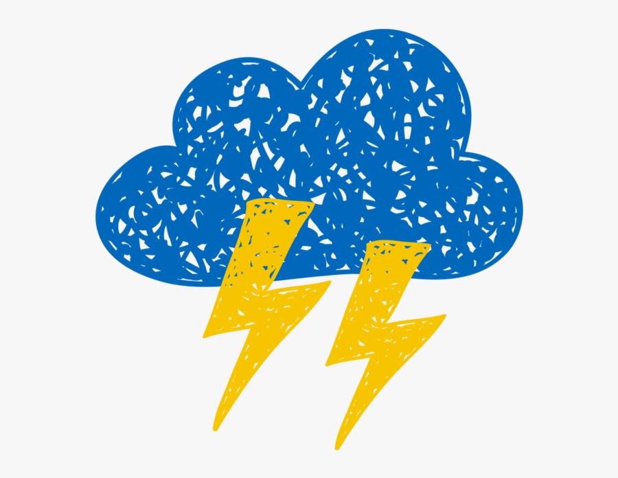 Transparent Thunderbolts Clipart - Climate And Weather Drawing, Transparent Clipart