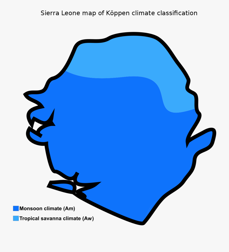Sierra Leone Map Of Köppen Climate Classification, Transparent Clipart