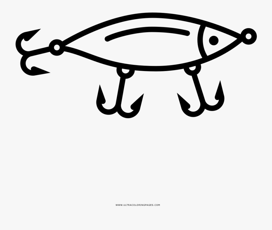 Fishing Lure Coloring Page - Line Art, Transparent Clipart