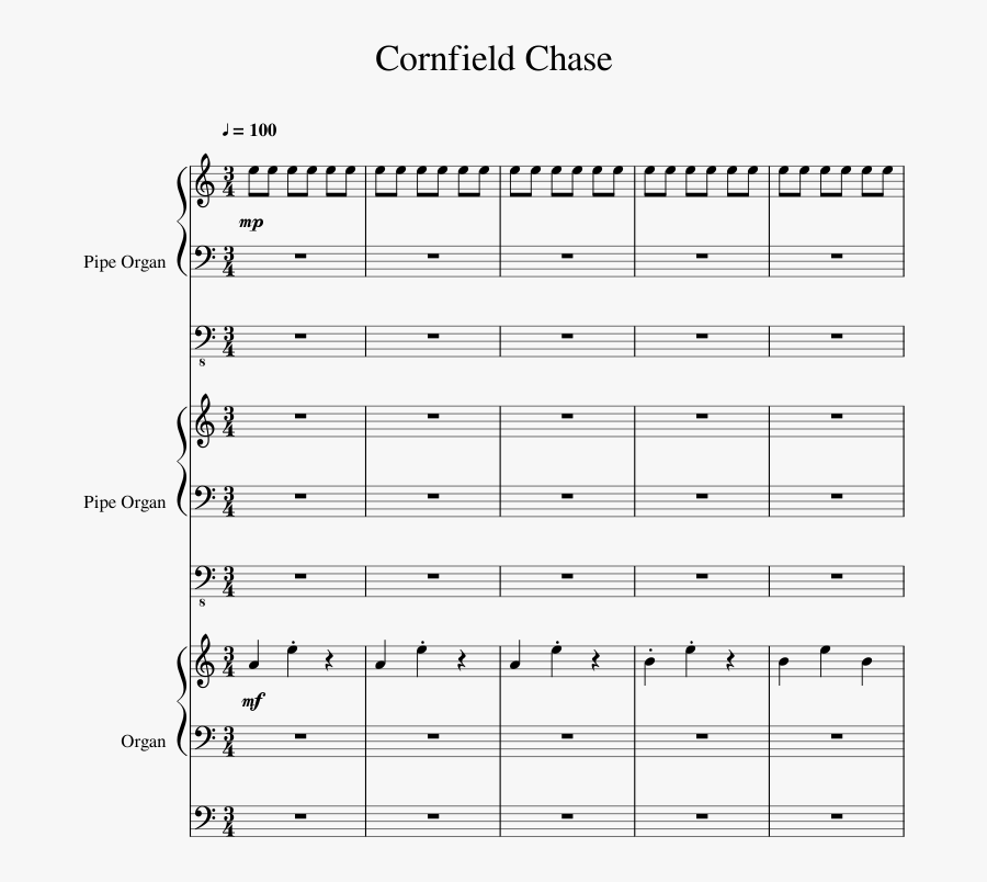 Cornfield Chase Sheet Music 1 Of 20 Pages, Transparent Clipart