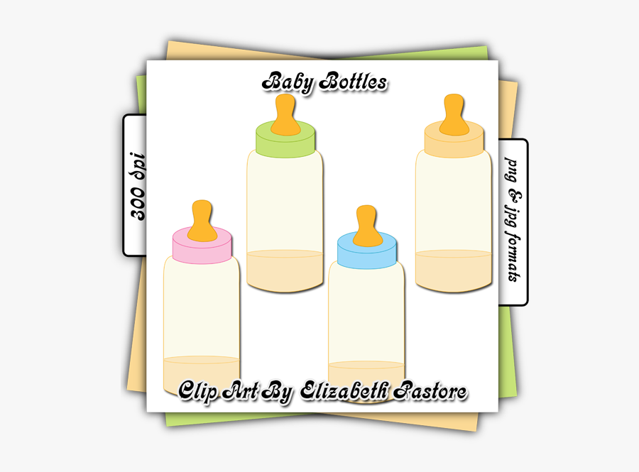 Baby Bottle Clip Art Collection Consist Of 4 Baby Bottles, Transparent Clipart