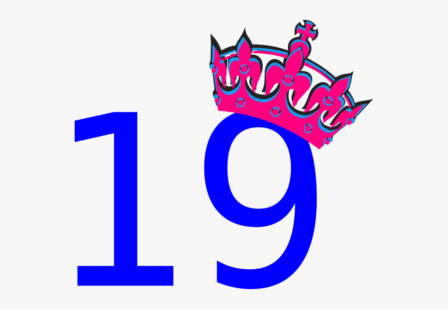 Pink Tilted Tiara And Number 19 Clip Art - Last Year Of 30's, Transparent Clipart