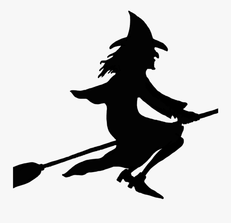 Clip Art Broomstick Silhouette - Witch On Broomstick Clipart, Transparent Clipart
