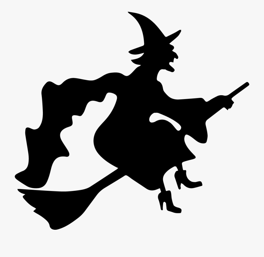 Transparent Graduation Silhouette Png - Witch On A Broom, Transparent Clipart