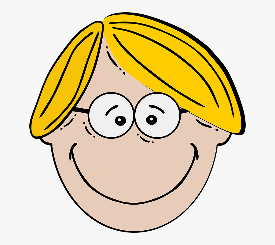 Little Boy With Blonde Hair Clipart - Cartoon Character With Blonde Hair And Glasses, Transparent Clipart