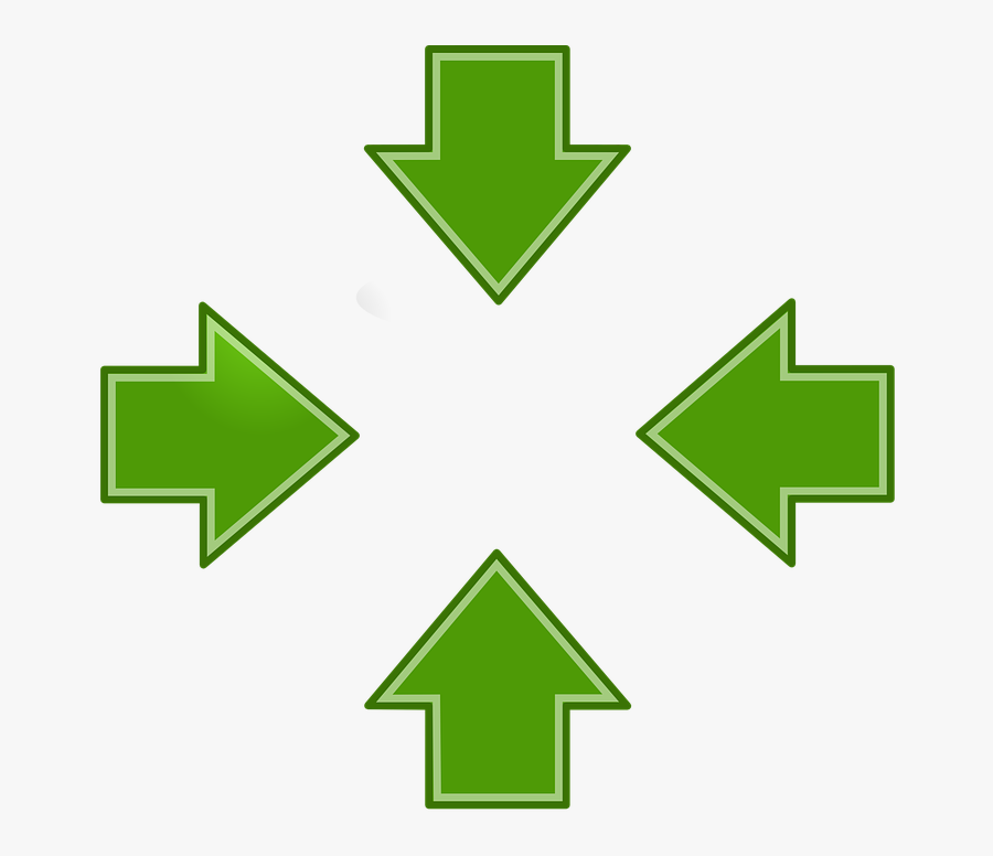 Green Arrow Outwards Svg Clip Arts - Arrows Pointing Inward Transparent, Transparent Clipart