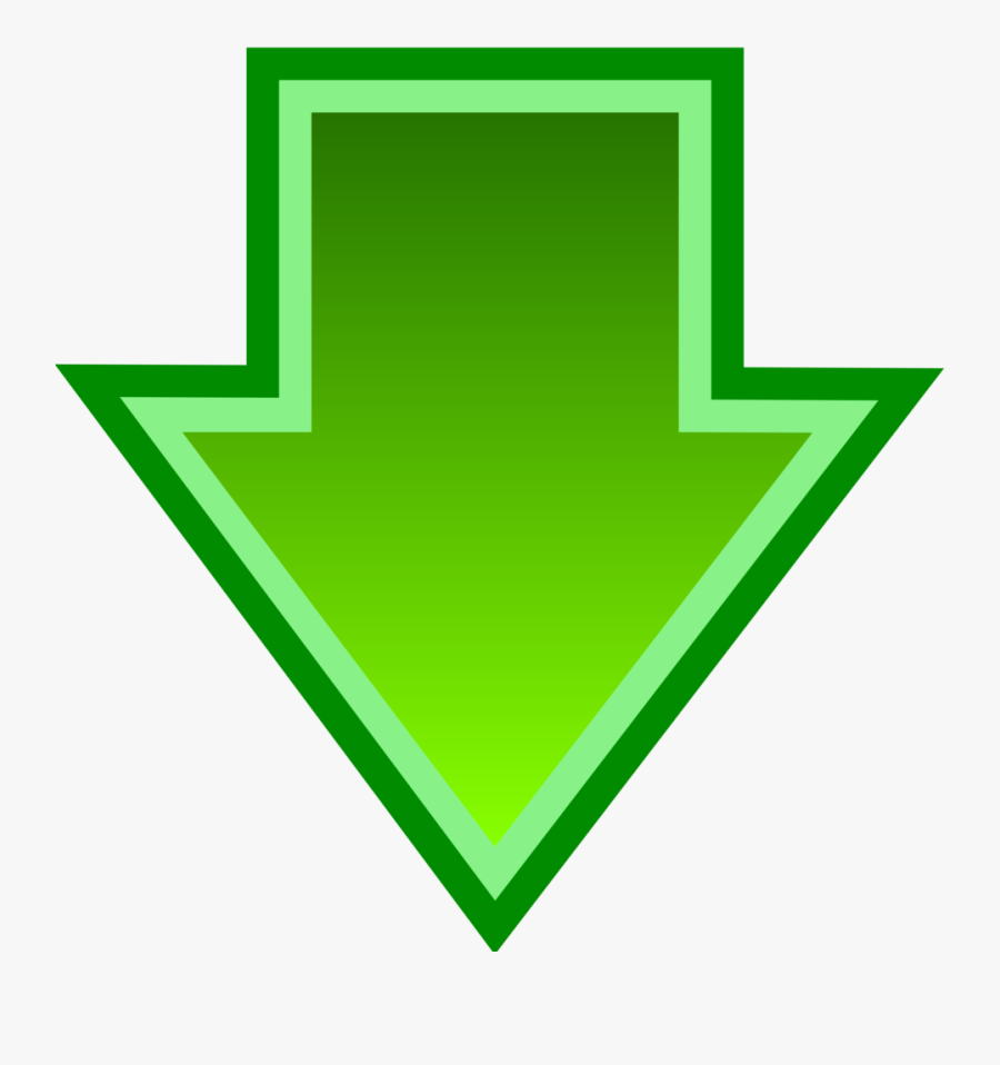 Simple Green Download Arrow - Red Down Arrow Transparent, Transparent Clipart
